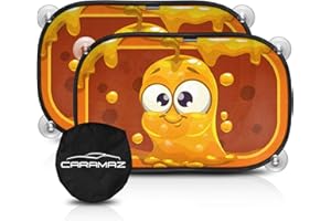 CARAMAZ Pare-soleil voiture bébé - pare soleil MUCUS - 2 pc. 50x 30cm, protection UV/chaleur, Nouvelles Ventouses, accessoire voiture interieur