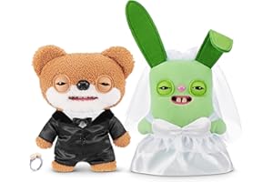 Fuggler Wedding Fuggs 9-Inch Plush 2-Pack by ZURU – Funny Ugly Monster Stuffed Animals with Human-Like Teeth & Tooth Ring, Collectible Plush for Kids, Tweens, Teens & Adult Fans