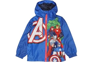 Popgear Marvel Avengers Assemble Logo & Characters Boys Rain Mac Blue Fashion-t-Shirts para Niños