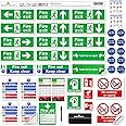 SAFETYKING® 33 Piece Fire Safety Signage Kit | Fire Exit Signs 30cm x 10cm | Self Adhesive Stickers | Fire Exit Signs | Fire Exit Stickers | Fire Exit Safety Pack | Fire Exit Keep Clear sign
