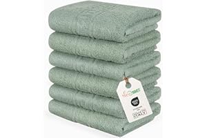 nice homeit Set 6 Asciugamani viso e mani 40x60 cm –Asciugamani bagno in 100% Cotone Filato ad Anello – Extra Morbido e Assorbente. MADE IN ITALY