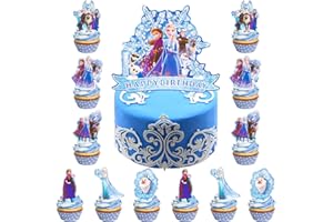HEARTSKING 13 Stück Eiskönigin Figuren Tortendeko, Frozen Tortendeko Geburtstagsdeko Happy Birthday Tortenaufleger Olaf Figur Schulkind Cake Topper Geburtstag Deko für Mädchen Jungen Kinder