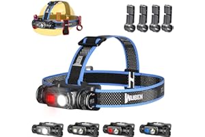 WUBEN H1 Torcia Frontale 1200 lumen LED, con sorgenti luminose multiple Lampada frontale, ricaricabile tramite USB IP68 Striscia riflettente impermeabile Lampada frontale leggera