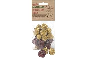 Rosewood Naturals Crunchy Festive Baubles – 100% Natural Small Animal Treats with Marigold and Beetroot, Suitable for Rabbits, Guinea Pigs, Hamsters, Gerbils, Chinchillas, Degus, 80g
