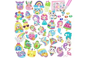 CAYUDEN Diamond Painting Aufkleber, 33pcs 5D Diamant Painting Bilder Kinder Einhorn Diamond Painting Kinder Mädchen Meerjungfrau Diamond Painting Stickers DIY Diamant Malerei Aufkleber Kit für Kinder