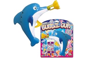 Bubble gun Pistola Sparabolle - Delfino di Deluxebase. Giocattolo Sparabolle per Bambini a Forma di Animale. Giocattolo con Bolle di Sapone Che farà divertire per Ore Grazie alla Forza di attrito