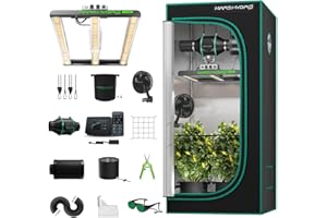 MARS HYDRO Kit Complet de Tente de Culture FC1500 Samsung 301H Evo LED Grow Light Lamp Full Spectrum， Dimmable， with 80X80X160cm Growtent with 4inch Ventilation Set with Digital Controller