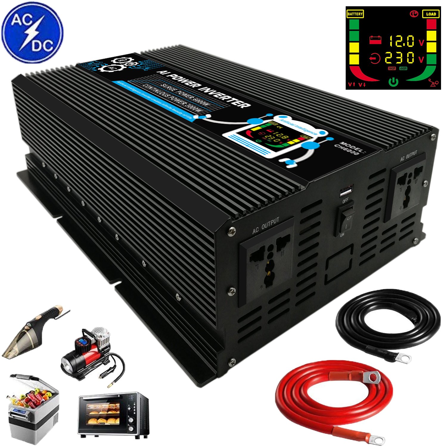 Chenguang Power Inverter DC 12V to AC 230V 240V3000W 6000W Car