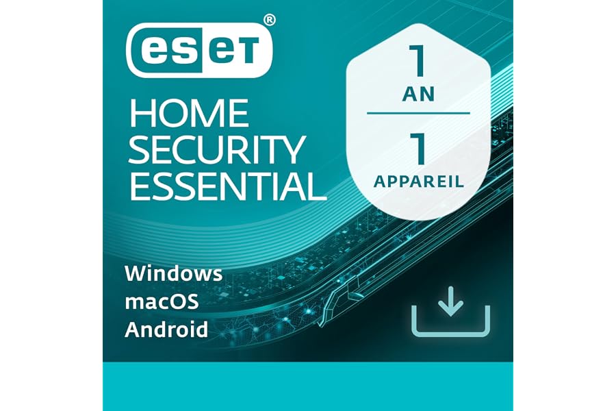 ESET HOME Security Essential 2025 | 1 appareil | 1 an | Suite de sécurité, Protection des paiements, Pare-feu, Protection de