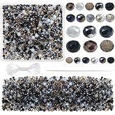 TOAOB 1000 Piezas Cuentas de Cristal Facetado de 4 mm 6 mm 8 mm Serie Negra Perlas de Cristal Checo Arandela para Pulseras de