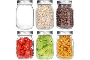 ZANFQVO 6 pezzi Barattoli per conserve 500 ml, Barattoli Vetro ermetici con tappo, Vasetti per marmellata, Barattolo di Stoccaggio Alimentare per marmellate, conserve fatti in casa, fermentazione di alimenti