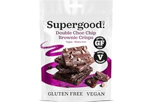 SUPERGOOD! BAKERY SUPERGOOD BAKERY Gluten Free Vegan Chocolate Brownie Crisps, Double Choc Chip (1 x 110g), Vegan Gluten Free Brownie, Dairy Free Chocolate Wafers, Healthy Snacks Vegan Brownies, Superfood Bakery
