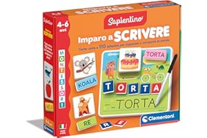Clementoni Sapientino Montessori - Imparo a Scrivere, Gioco Educativo Bambini 4-6 Anni, Lavagnette Riscrivibili per Sviluppare Scrittura e Vocabolario, Made in Italy, Lingua Italiana, 16859