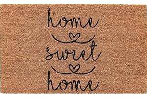 COCO&COIR EVERYTHING IN A NUTSHELL Coco&Coir Door Mat | Indoor | Natural Coir Welcome Mat | Durable Long-Lasting Home Sweet Home Design (45cm x 75cm)