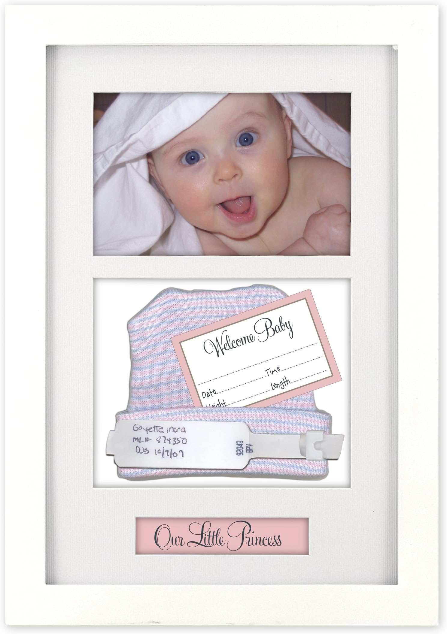 Malden International Designs 8280-46 Baby Memories Baby Memoto Shadowbox Picture Frame, 4x6, White