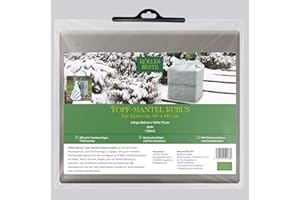 Kölle's Beste! Winterschutz Topf-Mantel Kubus, ca. 70 cm hoch x 260 cm lang, aus braunem Vlies - Topfschutzmantel - inkl. Klettverschluss und Dekoband