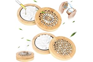 Luziyun Difusor de Aceites Esenciales Sin Agua - 2 Piezas con Caja de Incienso de Madera, Piedra Perfumada para Aromaterapia y Decoración en Sala de Estar, Baño, Coche y Oficina