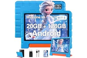 ZIOVO Tablet 10 Pulgadas Android 14, 20GB RAM+128GB ROM Tablet Familiar, Widevine L1,WiFi 6, 8 Cores, BT 5.0, 5MP+8MP, Tablets Android con EVA Caso-Azul