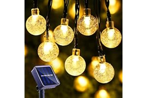 Moxled Guirlande Lumineuses Solaires Exterieur, 11M 60 LED Guirlande Lumineuse Solaire Étanche, 8 Modes Guirlande Solaire Exterieur pour Jardin, Terrasse, Fêtes (Blanc Chaud)