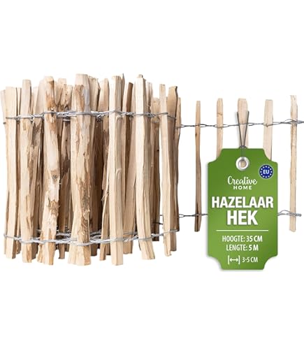 BOGATECO rollboarder als gazonrand voor omranding en afbakening van perken en paden | 500 cm l. & 35 cm h. Latafstand 7-8 cm | Omheining voor planten en bloembedden, van vijvers