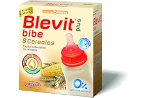 Blevit Plus Bibe 8 Cereales - Papilla de Cereales para Bebé fórmula especial para Biberón - Sin Azúcares Añadidos - Desde los 5 meses - 600g