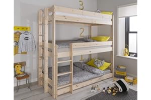 Noa and Nani - Henrik Triple Sleeper Bed Bunk Bed - (Natural Pine)