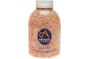 Absolute Aromas De-Stress Bath Salts 625g - Natural Pink Himalayan Salt Infused with 100% Pure Essential Oils Bergamot, Ylang Ylang, Frankincense and Jasmine Oil to Relax and Soak Tired Muscles