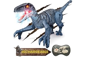 Tecnock Mini Remote Control Dinosaurs, Dinosaur Toys for Boys 4 5 6 7 8+, 2.4GHz One-Key Demo Dinosaurs, Kids Toys Gifts for Birthday and Christmas