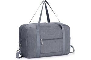Narwey for Ryanair Cabin Bags 40x30x20 Underseat Ryan Air Foldable Travel Duffel Hospital Bag Overnight Weekend Carry on Luggage Bags for Women and Men 20L (Grey)