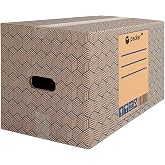 packer PRO Pack of 10 Cardboard Boxes for Moving and Storage with Handles, 43 x 30 x 25 cm