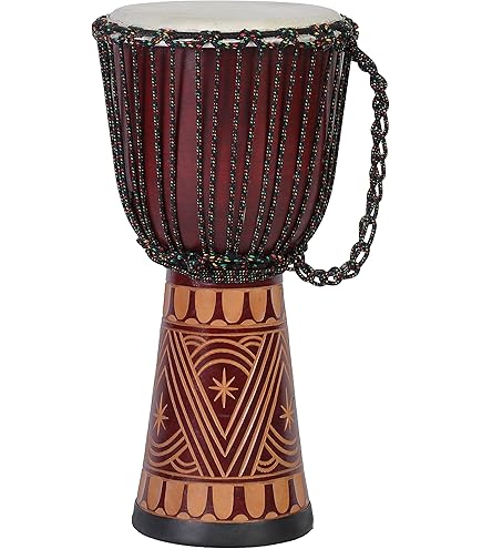 Djembé Africain Authentique 54cm - Tambour Tamtam Bois Brut - Percussion Ethnique