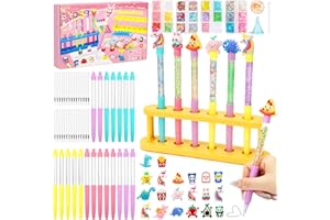 SKAMORI 20 Pezzi Fabbrica Delle Penne Personalizzate con 100+ Accessori, Laboratorio Delle Penne Lavoretti Creativi per Bambini, Giochi & Regalo Bambina 5 6 7 8 9 10 Anni