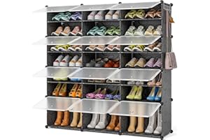 FUNLAX Scarpiera, 3 File di 8 Scarpiera Armadio Possono Contenere 48 Paia Di Scarpe Per, Soggiorno Ingresso Veranda Corridoio Camera da Letto, Nero