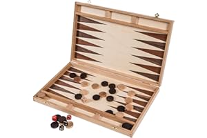 SQUARE GAME Square - Coffret Backgammon en Bois 40 cm - Hêtre - Jeu de Société -