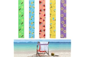 Weniubit 5 elastiska band för strandhanddukar, handduksklämmor för solstolar, elastiska fästremmar för strandhanddukar, kryssningar och strandstolar (40 cm × 5 cm)