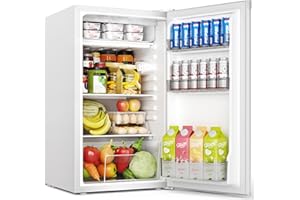 EUHOMY 91L Kühlschrank mit Gefrierfach klein& Gemüsefach (82L+9L) | 38dB Ultra-Leiser Mini Kühlschrank für Schlafzimmer/Büro | 7-Stufen Thermostat, Energieeffizien | 44.5x50x79cm Weiß