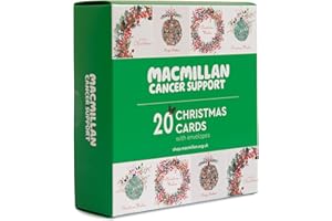 MACMILLAN CANCER SUPPORT Macmillan Baubles and Wreaths Charity Christmas Cards - 20 pack