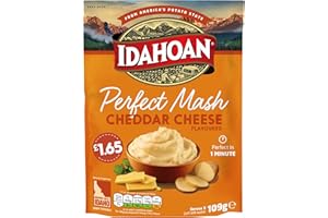Idahoan Perfect Mash Cheddar Cheese - 8 Sachets Inside - 109g Each - Instant Mash Potato, Perfect in 1 Minute, Product of USA