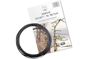 HappySeed 10 m Fil de Ligature Bonsai en Aluminium anodisé, Noir - Essentiel pour la Forme souhaitée de Votre Bonsai - Idéal pour la création individuelle d'arbres & de Plantes (2 mm)