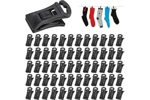 PUNWEY Lot de 60 Pinces à Chaussettes pour Machine à Laver et Sèche avec Clip à Chaussettes Pince Clips pour Machine à Laver et Sèche-Linge Clip pour Sécher et Ranger Les Chaussettes Jumelées