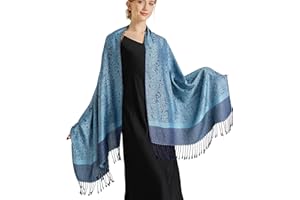 vimate Paisley Pashmina Shawl Wrap Scarf Soft Silky Jacquard Pashminas Wrap for Evening DressTravel Shawl
