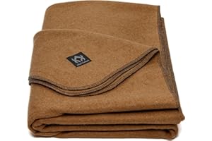 Arcturus Couverture Militaire en Laine – 2 kg, Chaude, épaisse, Lavable, Grande Taille 162,6 x 223,5 cm, idéale pour Le Camping, l'extérieur, Les événements Sportifs et Les Trousses de Survie (Camel)