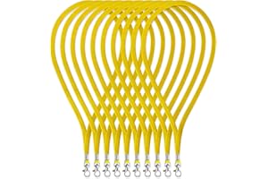 Porte Badge Cordon Tour De Cou Badge,Fushing 100Pcs 45Cm Jaune Cordon pour Badge Cordon De Cou Porte-Badges Porte Badge Tour De Cou