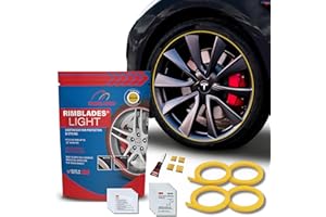 Rimblades Light Yellow Alloy Wheel Protectors - Fits Up to 22” x 4 Wheels | For Flat Edge Wheels | 8 Colour Options | Easy DIY Fit | Car Exterior Accessory