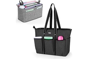 Damero Borse Tote per insegnante con inserire l'organizzatore, Borsetta per insegnante Scuola Lavoro,Nero