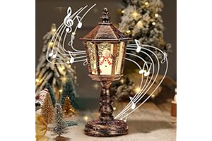 HUIKUANGEU Lanterna di Natale,Lanterna del Globo di Neve di Natalecon,Lanterna di Natale a Globo di Neve con Musica,LED Babbo Natale Fiocco di Neve Lampada di Natale,Lanterna Natale,Decorazioni Natalizie