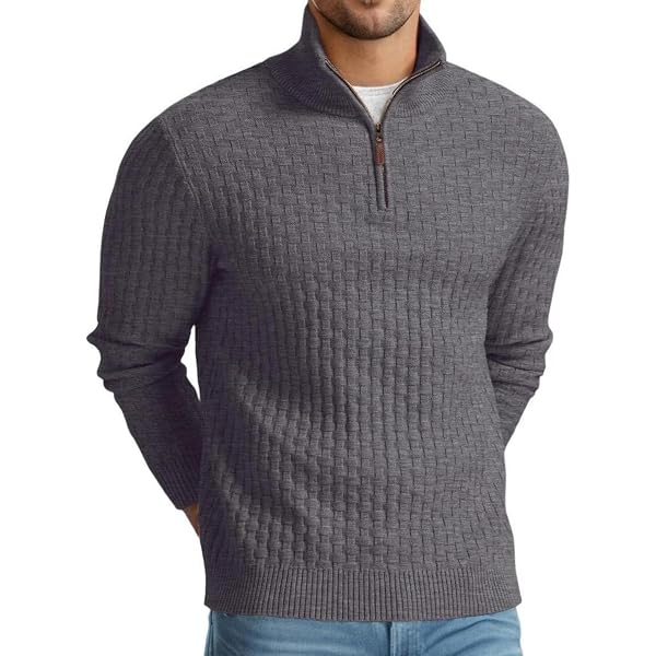 QIXING Felpa Uomo Con Cappuccio – Chiusura Con Bottoni, Maniche Lunghe, Colletto Alto, Giacca A Pois – Modello Pullover