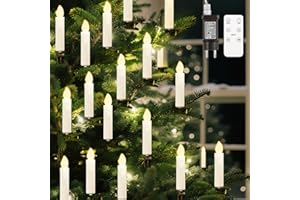 Lewondr 30 LED Candela per Albero di Natale, Catena di Candele Senza Fiamma con Timer Luci Candela per Albero 4 modalità Illuminazione Decorazioni Natalizie, Bianco