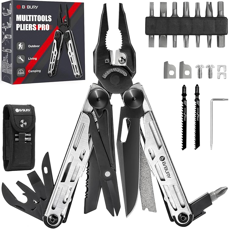 ROCKTOL Multifunktionszange, 22-in-1 Camping-Multitool-Zange mit 