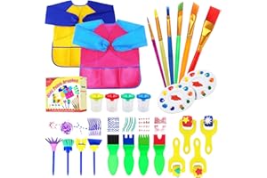 Hanmulee Paint Brushes Sponge Kits, 26 Pcs Drawing Tools Children Early DIY Learning Painting Sets For Kids Arts and Crafts for toddlers